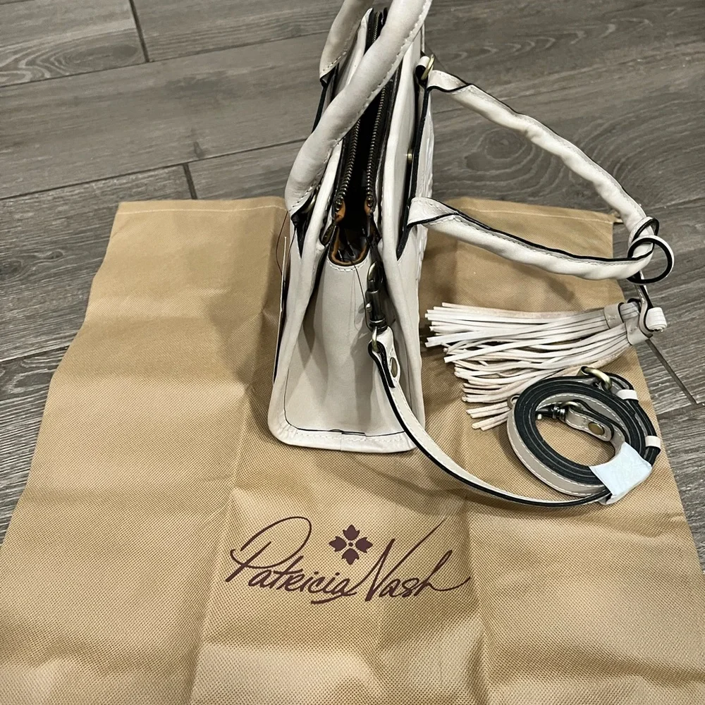 Patricia Nash Ivory Floral Satchel - Picture 4 of 4